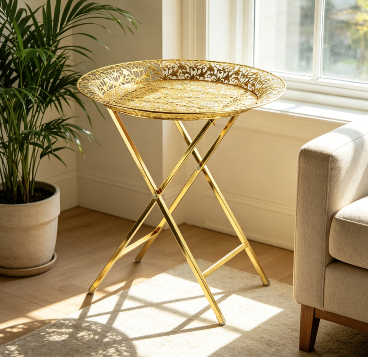 Decorative Golden Round Table