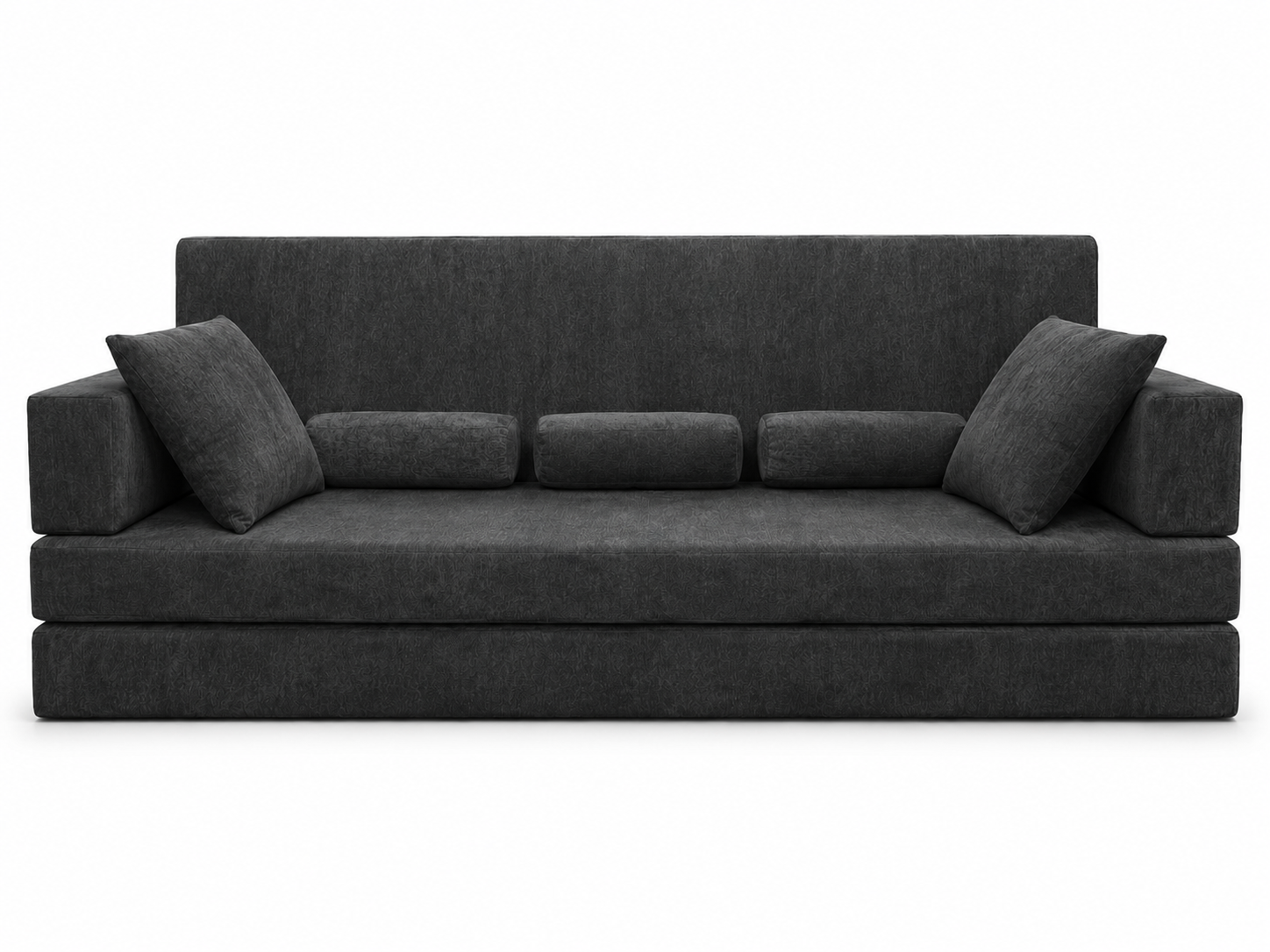 Charcoal solid-color Majlis sofa