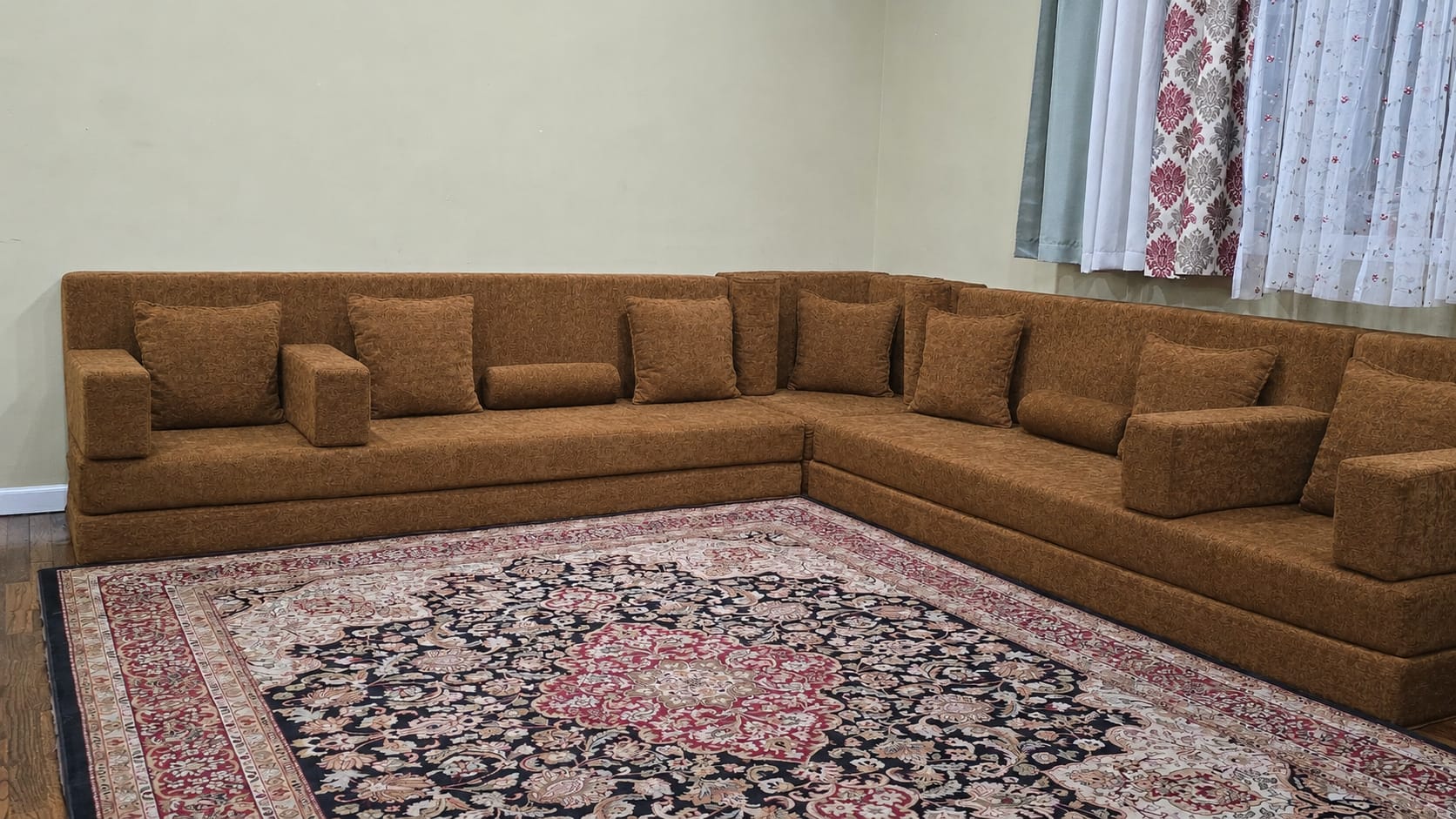 Copper Brown solid-color Majlis sectional